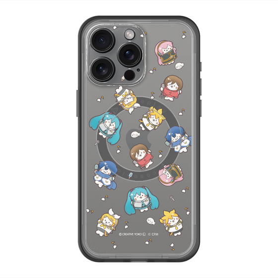 スリムプロテクションプレミアムケース with MagSafe［ しろたん×初音ミク - 総柄 - クリア ］