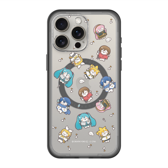 スリムプロテクションプレミアムケース with MagSafe［ しろたん×初音ミク - 総柄 - クリア ］