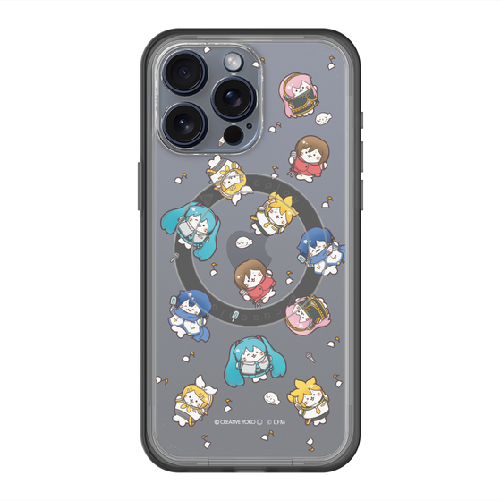 スリムプロテクションプレミアムケース with MagSafe［ しろたん×初音ミク - 総柄 - クリア ］