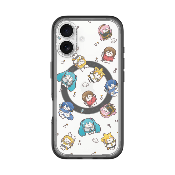 スリムプロテクションプレミアムケース with MagSafe［ しろたん×初音ミク - 総柄 - クリア ］