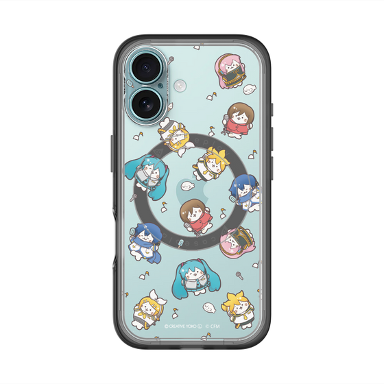 スリムプロテクションプレミアムケース with MagSafe［ しろたん×初音ミク - 総柄 - クリア ］