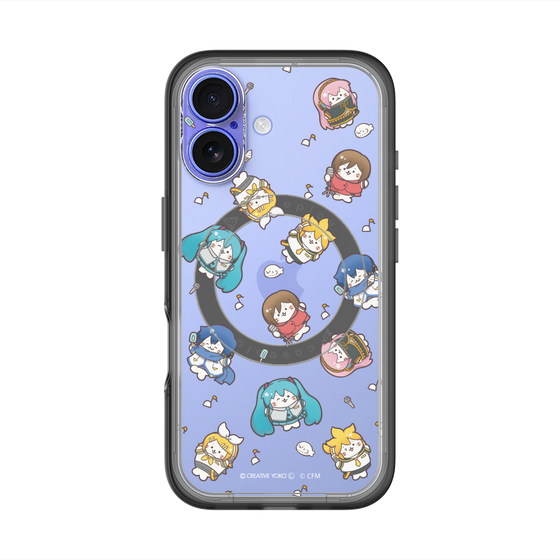 スリムプロテクションプレミアムケース with MagSafe［ しろたん×初音ミク - 総柄 - クリア ］