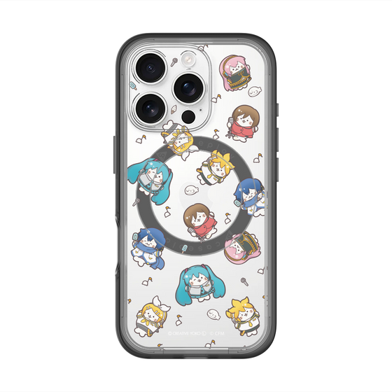 スリムプロテクションプレミアムケース with MagSafe［ しろたん×初音ミク - 総柄 - クリア ］