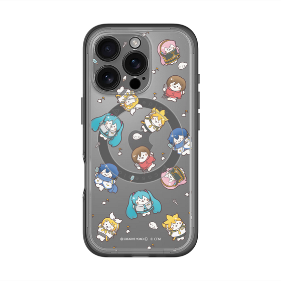 スリムプロテクションプレミアムケース with MagSafe［ しろたん×初音ミク - 総柄 - クリア ］