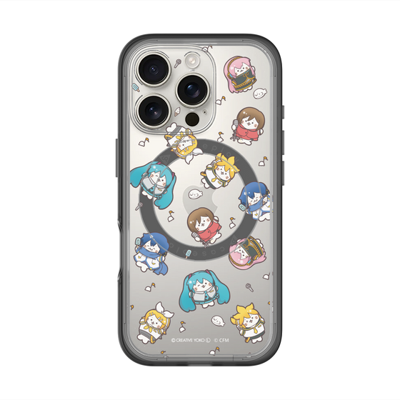 スリムプロテクションプレミアムケース with MagSafe［ しろたん×初音ミク - 総柄 - クリア ］