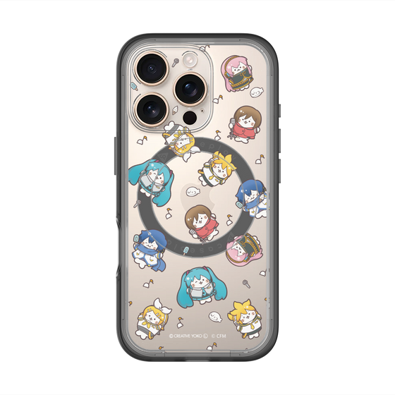 スリムプロテクションプレミアムケース with MagSafe［ しろたん×初音ミク - 総柄 - クリア ］