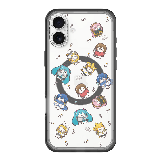 スリムプロテクションプレミアムケース with MagSafe［ しろたん×初音ミク - 総柄 - クリア ］