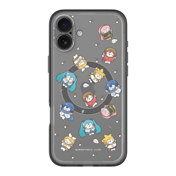 スリムプロテクションプレミアムケース with MagSafe［ しろたん×初音ミク - 総柄 - クリア ］