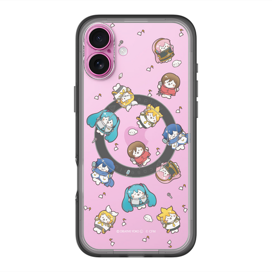 スリムプロテクションプレミアムケース with MagSafe［ しろたん×初音ミク - 総柄 - クリア ］