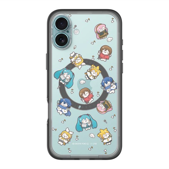 スリムプロテクションプレミアムケース with MagSafe［ しろたん×初音ミク - 総柄 - クリア ］