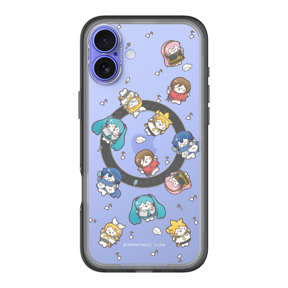 スリムプロテクションプレミアムケース with MagSafe［ しろたん×初音ミク - 総柄 - クリア ］