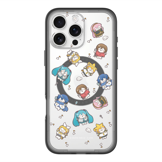 スリムプロテクションプレミアムケース with MagSafe［ しろたん×初音ミク - 総柄 - クリア ］