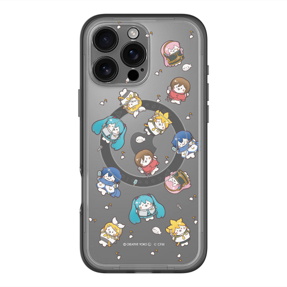 スリムプロテクションプレミアムケース with MagSafe［ しろたん×初音ミク - 総柄 - クリア ］