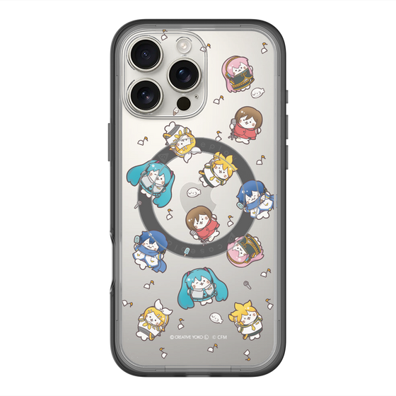 スリムプロテクションプレミアムケース with MagSafe［ しろたん×初音ミク - 総柄 - クリア ］