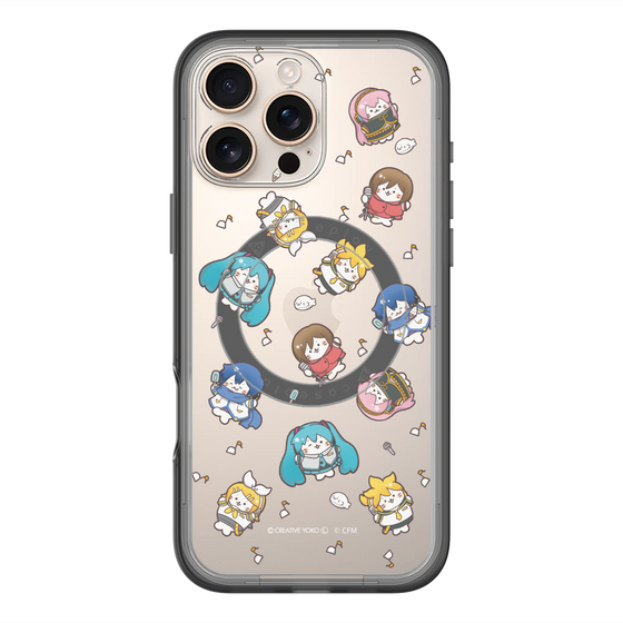 スリムプロテクションプレミアムケース with MagSafe［ しろたん×初音ミク - 総柄 - クリア ］