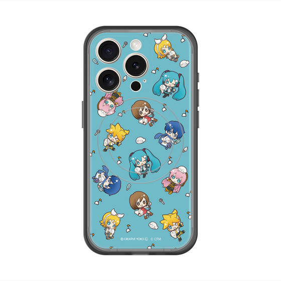 スリムプロテクションプレミアムケース with MagSafe［ しろたん×初音ミク - 総柄 - カラー ］