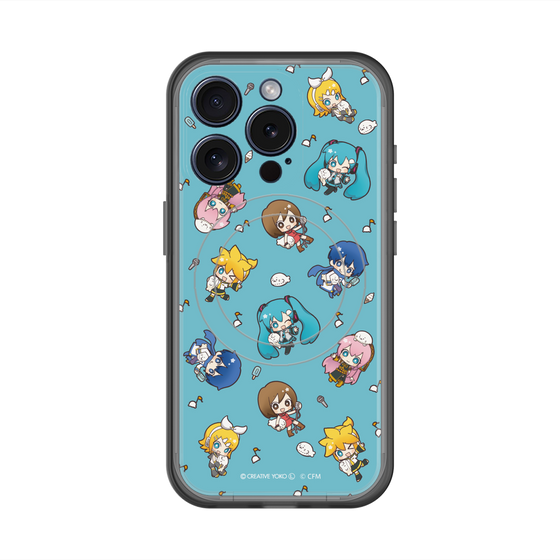 スリムプロテクションプレミアムケース with MagSafe［ しろたん×初音ミク - 総柄 - カラー ］