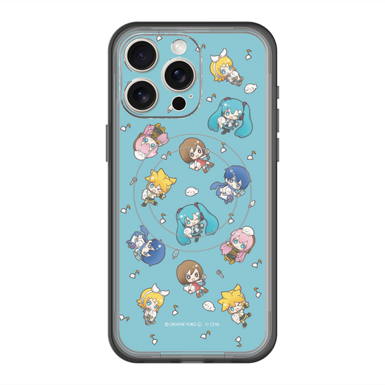 スリムプロテクションプレミアムケース with MagSafe［ しろたん×初音ミク - 総柄 - カラー ］