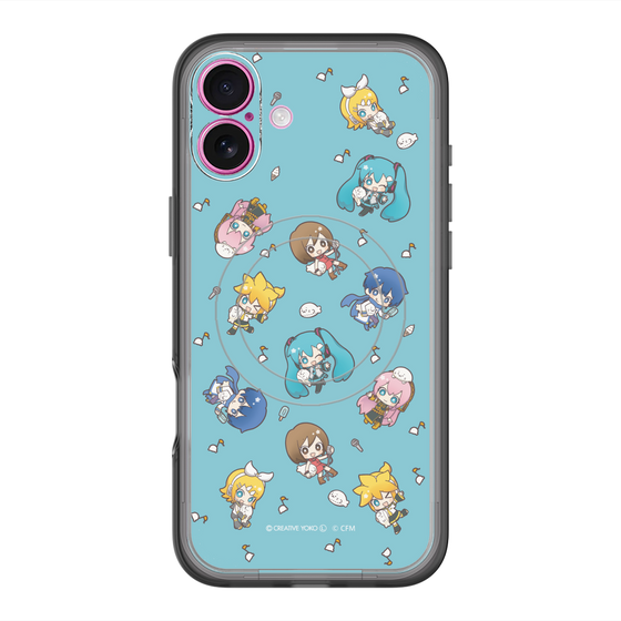 スリムプロテクションプレミアムケース with MagSafe［ しろたん×初音ミク - 総柄 - カラー ］