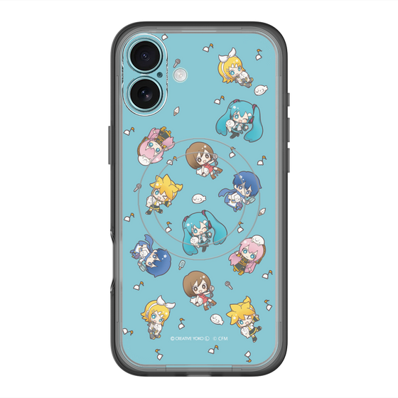 スリムプロテクションプレミアムケース with MagSafe［ しろたん×初音ミク - 総柄 - カラー ］