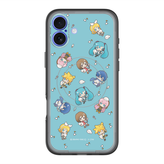 スリムプロテクションプレミアムケース with MagSafe［ しろたん×初音ミク - 総柄 - カラー ］