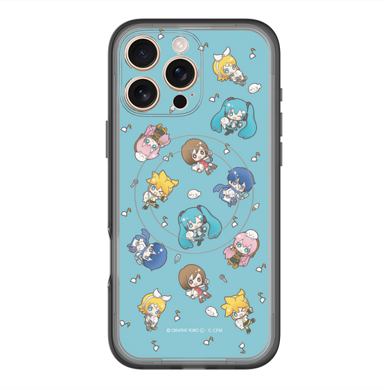 スリムプロテクションプレミアムケース with MagSafe［ しろたん×初音ミク - 総柄 - カラー ］