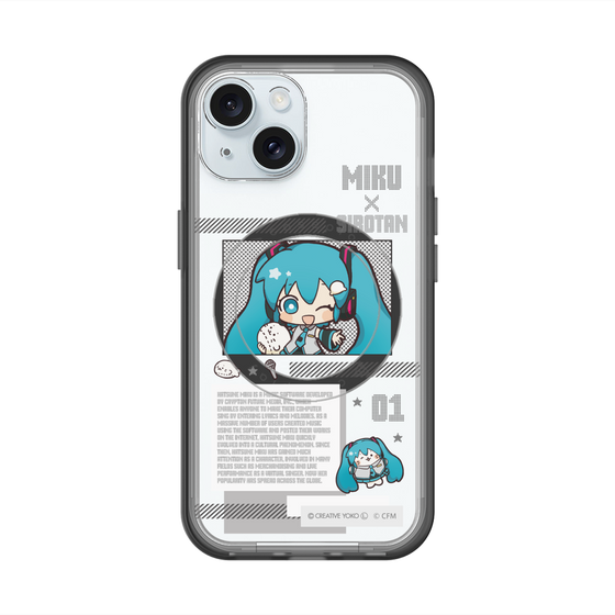 スリムプロテクションプレミアムケース with MagSafe［ しろたん×初音ミク - 初音ミク - インフォグラフィック ］