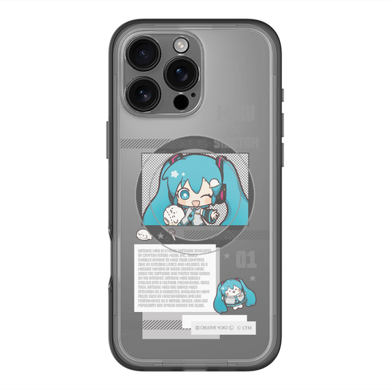 スリムプロテクションプレミアムケース with MagSafe［ しろたん×初音ミク - 初音ミク - インフォグラフィック ］