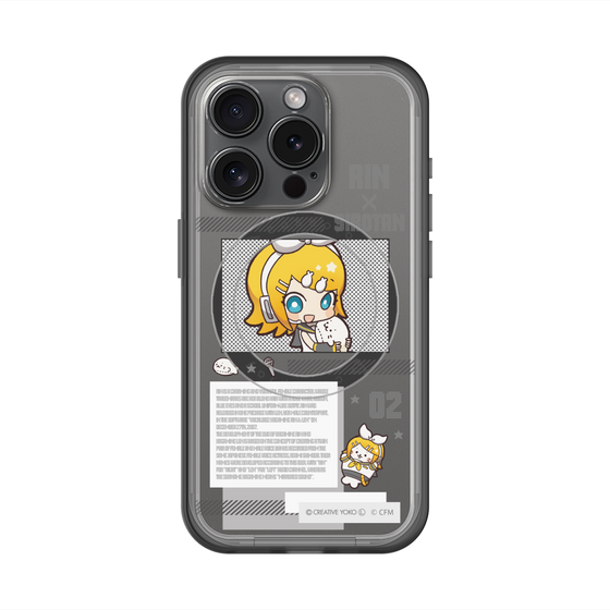 スリムプロテクションプレミアムケース with MagSafe［ しろたん×初音ミク - 鏡音リン - インフォグラフィック ］