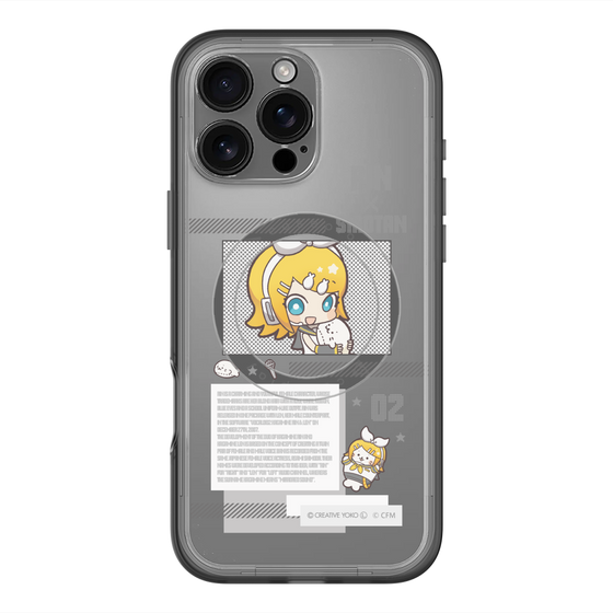 スリムプロテクションプレミアムケース with MagSafe［ しろたん×初音ミク - 鏡音リン - インフォグラフィック ］