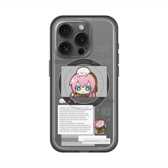 スリムプロテクションプレミアムケース with MagSafe［ しろたん×初音ミク - 巡音ルカ - インフォグラフィック ］