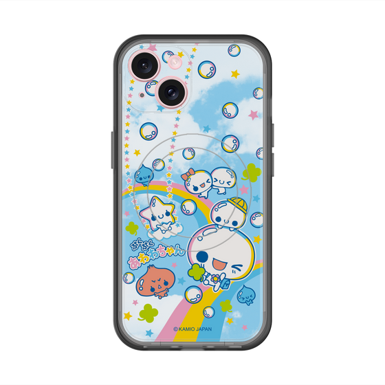 スリムプロテクションプレミアムケース with MagSafe［ ぷくぷくあわわちゃん - レインボー ］