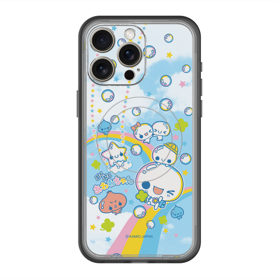 スリムプロテクションプレミアムケース with MagSafe［ ぷくぷくあわわちゃん - レインボー ］