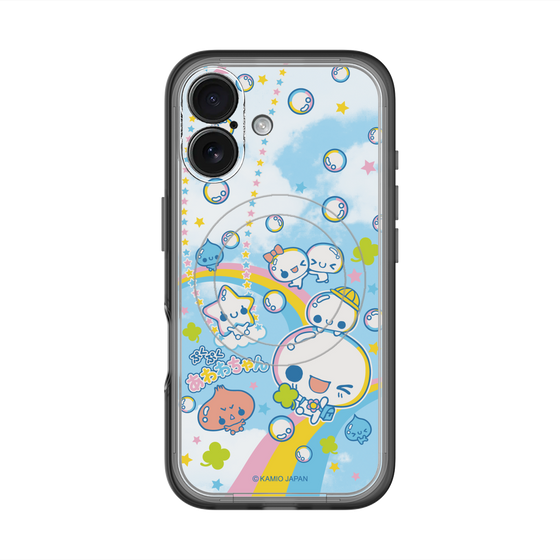 スリムプロテクションプレミアムケース with MagSafe［ ぷくぷくあわわちゃん - レインボー ］