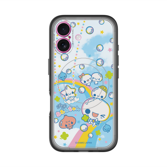 スリムプロテクションプレミアムケース with MagSafe［ ぷくぷくあわわちゃん - レインボー ］