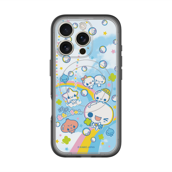 スリムプロテクションプレミアムケース with MagSafe［ ぷくぷくあわわちゃん - レインボー ］