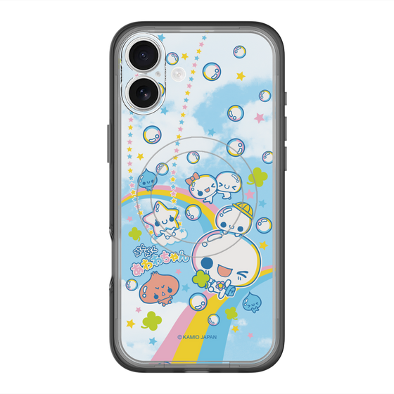 スリムプロテクションプレミアムケース with MagSafe［ ぷくぷくあわわちゃん - レインボー ］