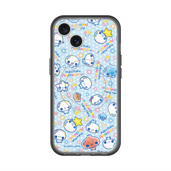スリムプロテクションプレミアムケース with MagSafe［ ぷくぷくあわわちゃん - 総柄 ］