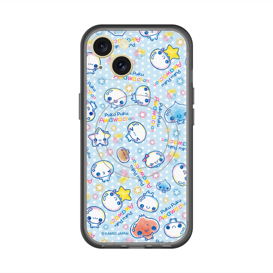 スリムプロテクションプレミアムケース with MagSafe［ ぷくぷくあわわちゃん - 総柄 ］