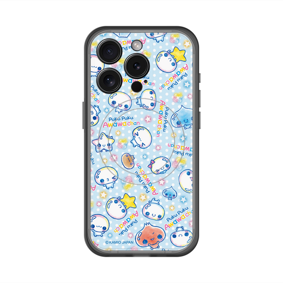 スリムプロテクションプレミアムケース with MagSafe［ ぷくぷくあわわちゃん - 総柄 ］