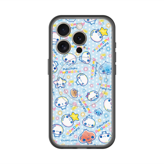 スリムプロテクションプレミアムケース with MagSafe［ ぷくぷくあわわちゃん - 総柄 ］