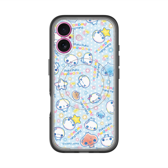 スリムプロテクションプレミアムケース with MagSafe［ ぷくぷくあわわちゃん - 総柄 ］