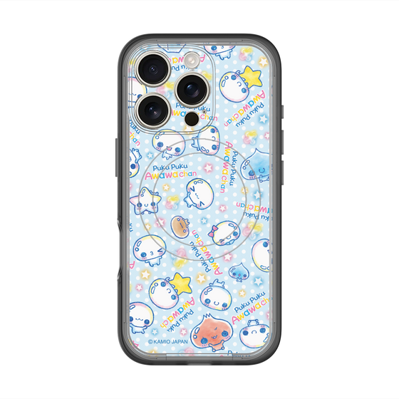 スリムプロテクションプレミアムケース with MagSafe［ ぷくぷくあわわちゃん - 総柄 ］