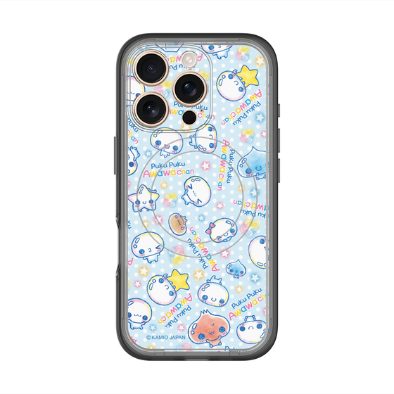 スリムプロテクションプレミアムケース with MagSafe［ ぷくぷくあわわちゃん - 総柄 ］