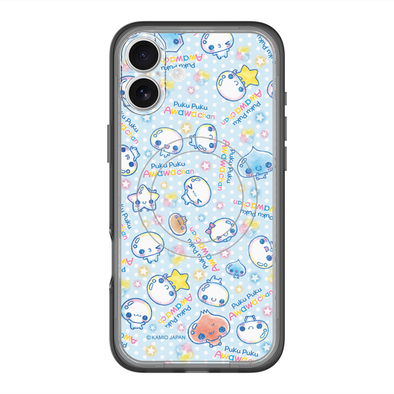 スリムプロテクションプレミアムケース with MagSafe［ ぷくぷくあわわちゃん - 総柄 ］