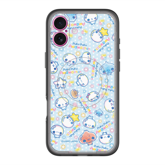 スリムプロテクションプレミアムケース with MagSafe［ ぷくぷくあわわちゃん - 総柄 ］