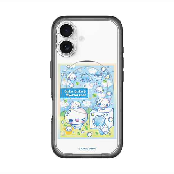 スリムプロテクションプレミアムケース with MagSafe［ ぷくぷくあわわちゃん - ランドリー ］