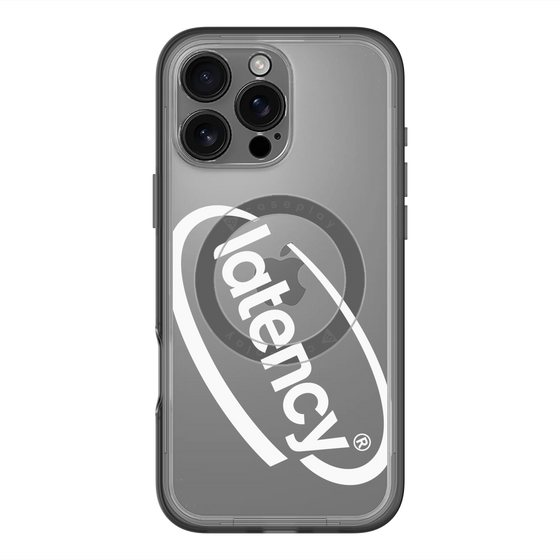 スリムプロテクションプレミアムケース with MagSafe［ LATENCY - Circle logo - Clear ］