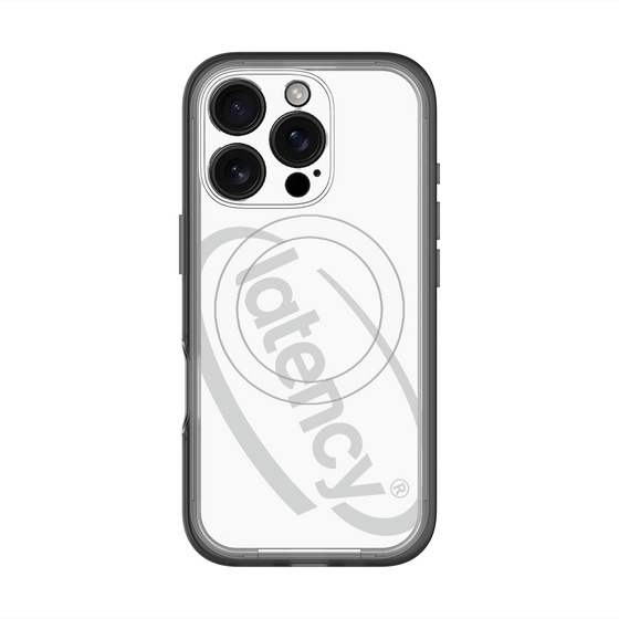 スリムプロテクションプレミアムケース with MagSafe［ LATENCY - Circle logo - White ］