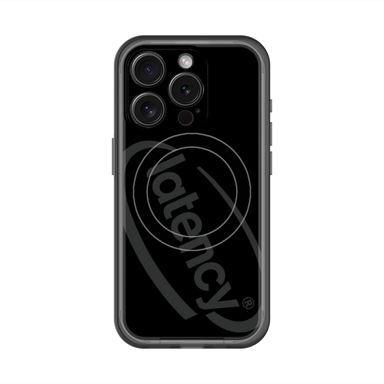 スリムプロテクションプレミアムケース with MagSafe［ LATENCY - Circle logo - Black ］